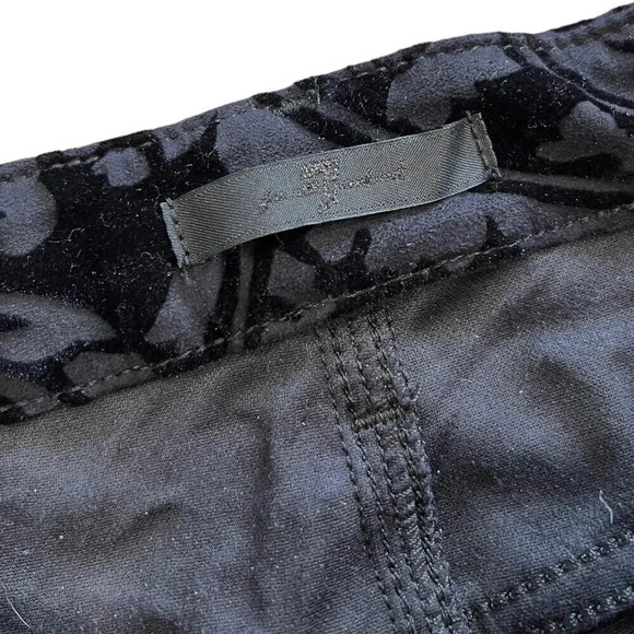 7 For All Mankind Jeans 7fam Black Velvet Paisley Pants 26 - Picture 3 of 4